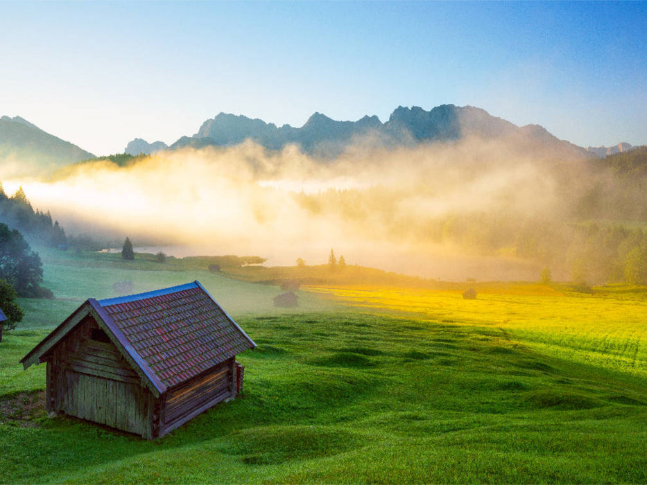 Ziehende Wolken zu Sonnenuntergang - CALVENDO Foto-Puzzle'