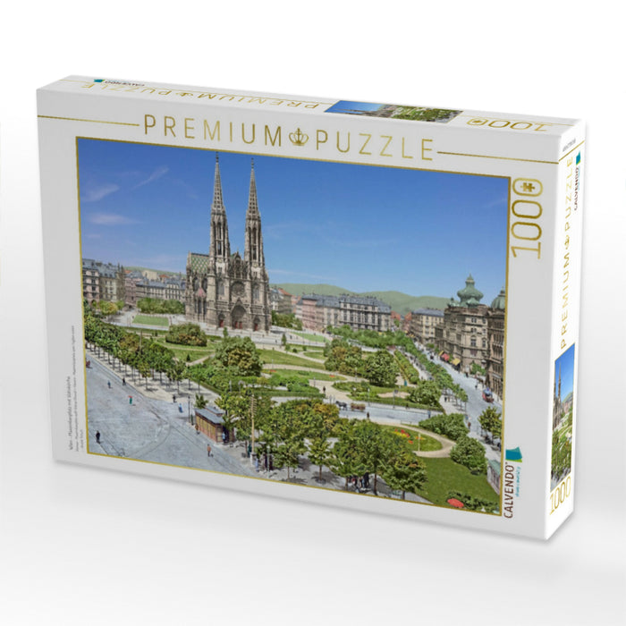 Wien - Maximilianplatz mit Votivkirche - CALVENDO Foto-Puzzle'