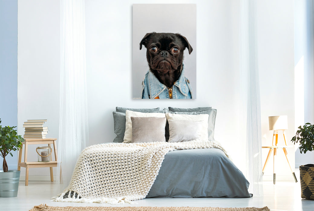 Toile textile haut de gamme Toile textile haut de gamme 80 cm x 120 cm de haut Un motif du calendrier Dog Love - Calendrier 2020 