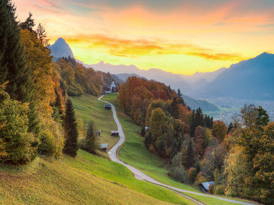 Herbst in Wamberg bei Garmisch-Partenkirchen - CALVENDO Foto-Puzzle'