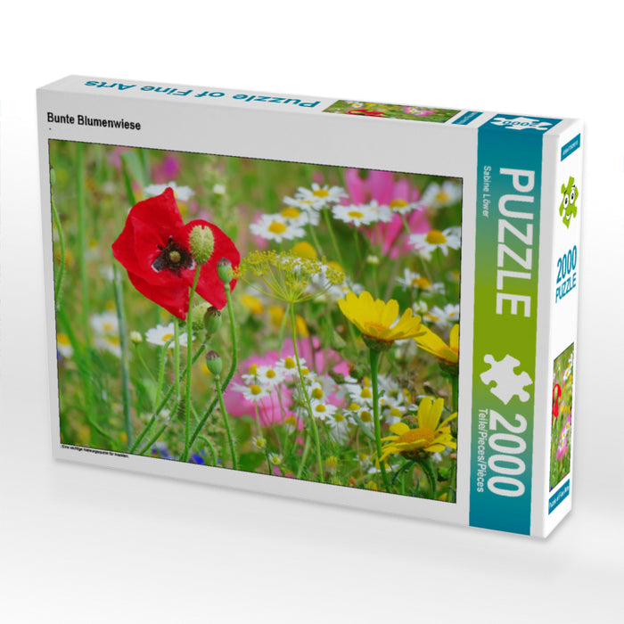 Bunte Blumenwiese 2000 Teile Puzzle quer - CALVENDO Foto-Puzzle'