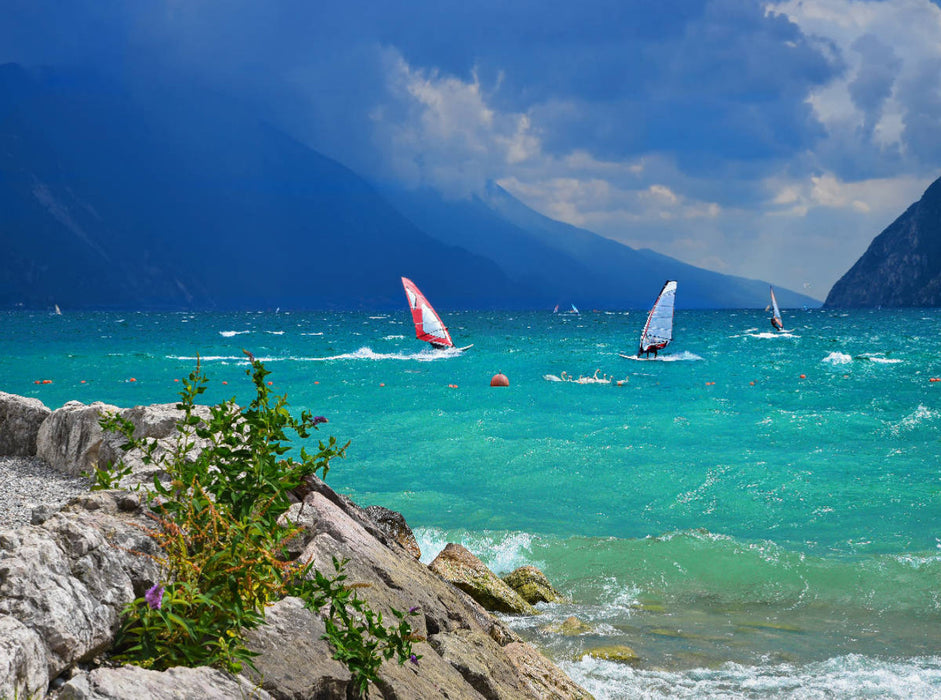 Windsurfen in Riva 2000 Teile Puzzle quer - CALVENDO Foto-Puzzle'