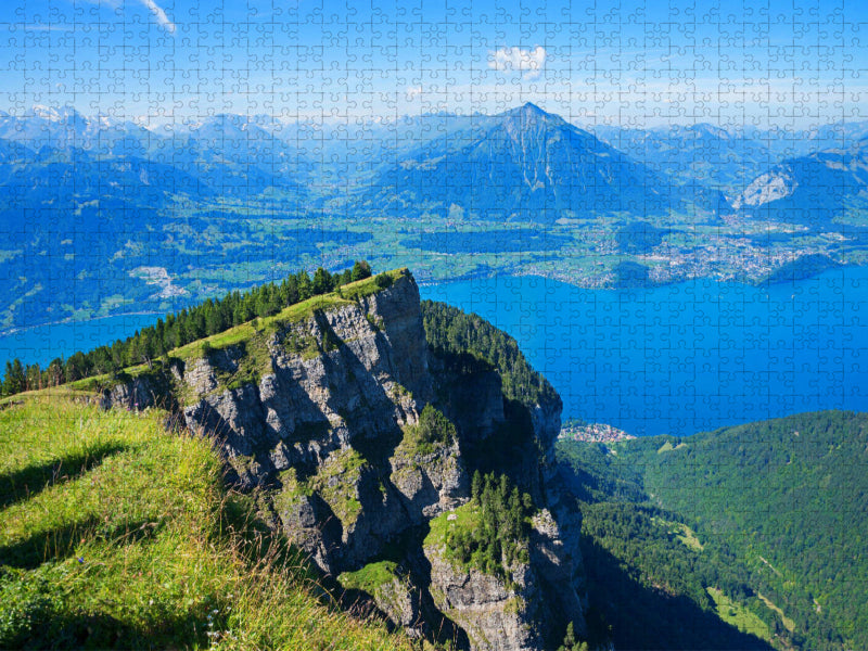 Blick vom Niederhorn auf den Thunersee 2000 Teile Puzzle quer - CALVENDO Foto-Puzzle'