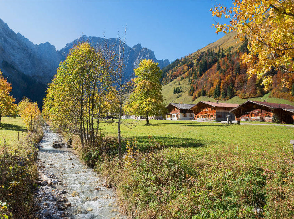 Almdorf Eng im Karwendelgebirge 2000 Teile Puzzle quer - CALVENDO Foto-Puzzle'