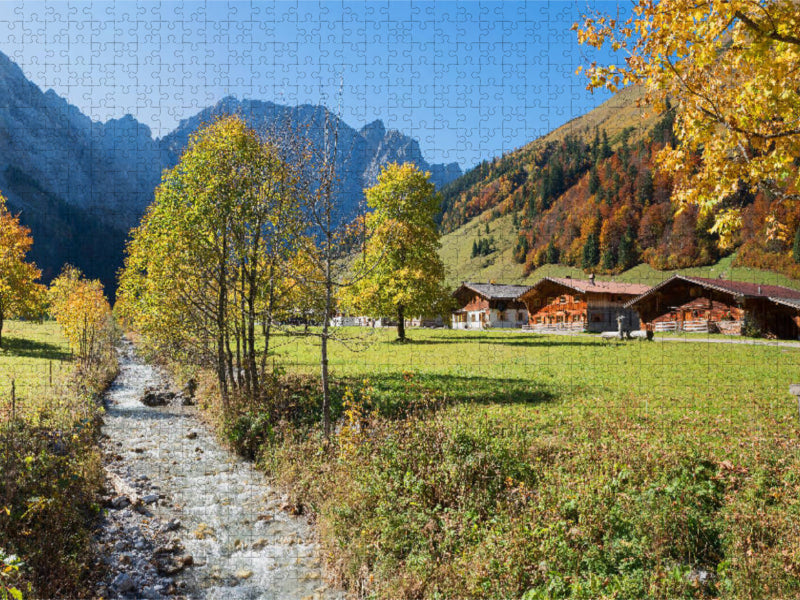 Almdorf Eng im Karwendelgebirge 2000 Teile Puzzle quer - CALVENDO Foto-Puzzle'