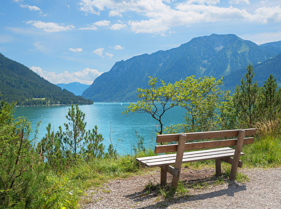 Rest bench on the shore of Achensee - CALVENDO photo puzzle 