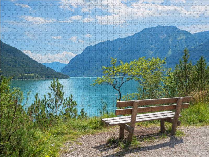 Rest bench on the shore of Achensee - CALVENDO photo puzzle 