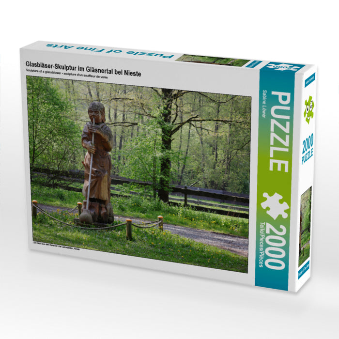 Glasbläser-Skulptur im Gläsnertal bei Nieste 2000 Teile Puzzle quer - CALVENDO Foto-Puzzle'
