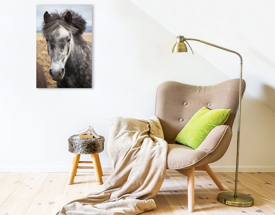 Premium Textil-Leinwand Mittelscheitel