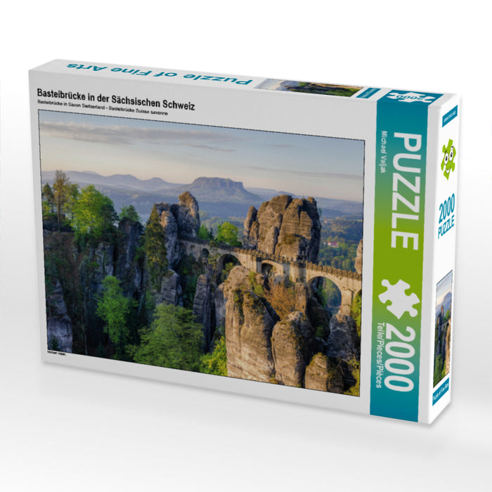 Basteibrücke in der Sächsischen Schweiz 2000 Teile Puzzle quer - CALVENDO Foto-Puzzle'