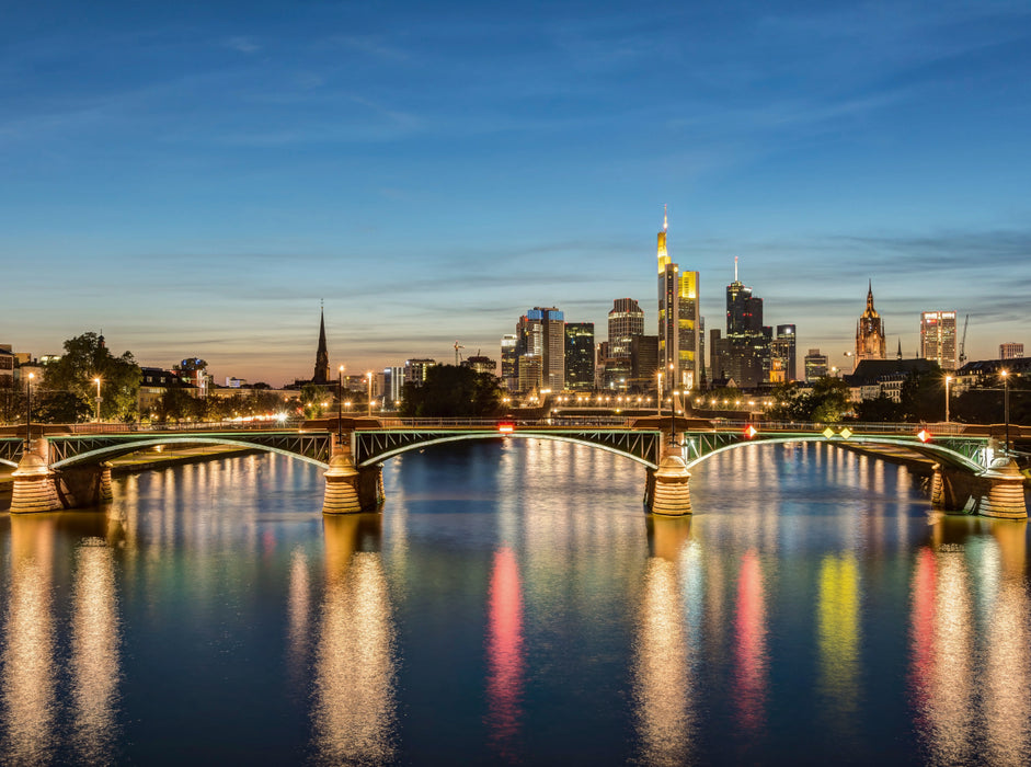 Skyline Frankfurt and Ignatz Bubis Bridge - CALVENDO photo puzzle 