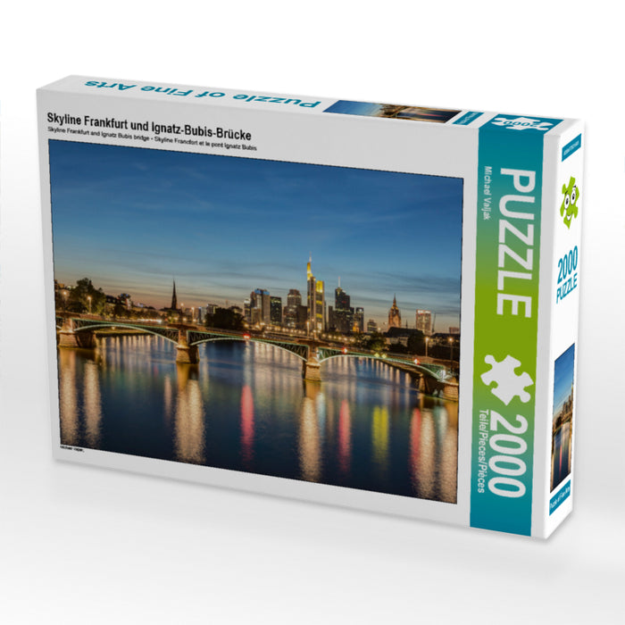 Skyline Frankfurt and Ignatz Bubis Bridge - CALVENDO photo puzzle 