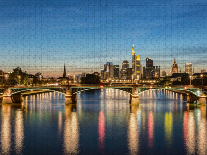 Skyline Frankfurt and Ignatz Bubis Bridge - CALVENDO photo puzzle 