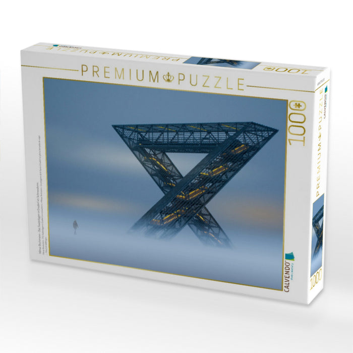 Hilmar Buchmann - Das Saarpolygon in Ensdorf im Schneesturm. - CALVENDO Foto-Puzzle'