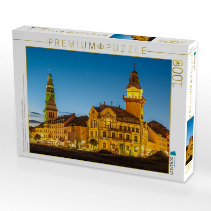 Hilmar Buchmann - Blick auf das Alte Rathaus und die Eligiuskirche in Völklingen. - CALVENDO Foto-Puzzle'