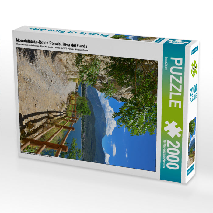 Mountainbike-Route Ponale, Riva del Garda 2000 Teile Puzzle hoch - CALVENDO Foto-Puzzle'