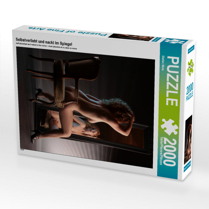 Selbstverliebt und nackt im Spiegel 2000 Teile Puzzle hoch - CALVENDO Foto-Puzzle'