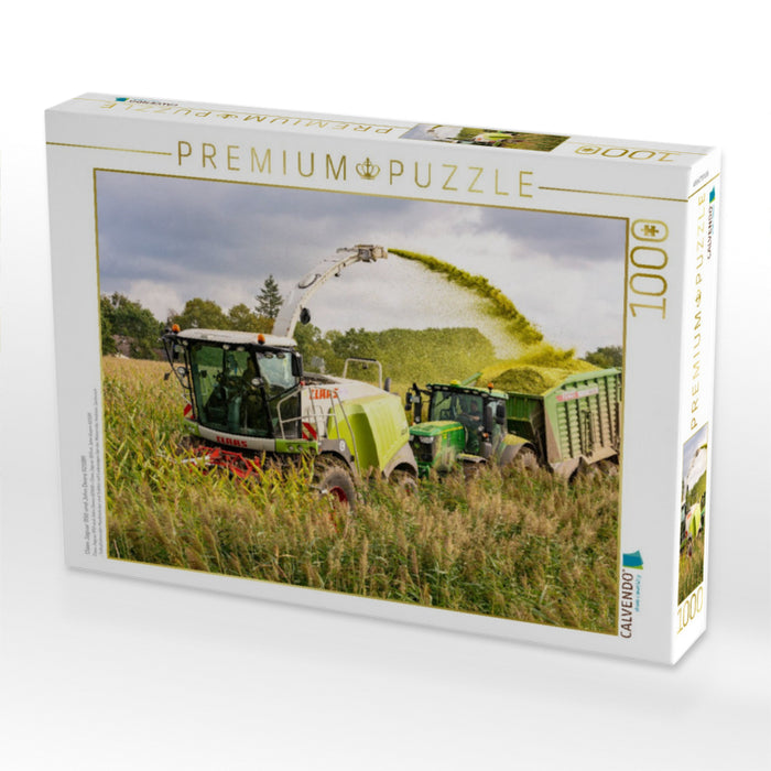 Claas Jaguar 950 und John Deere 6250R - CALVENDO Foto-Puzzle'