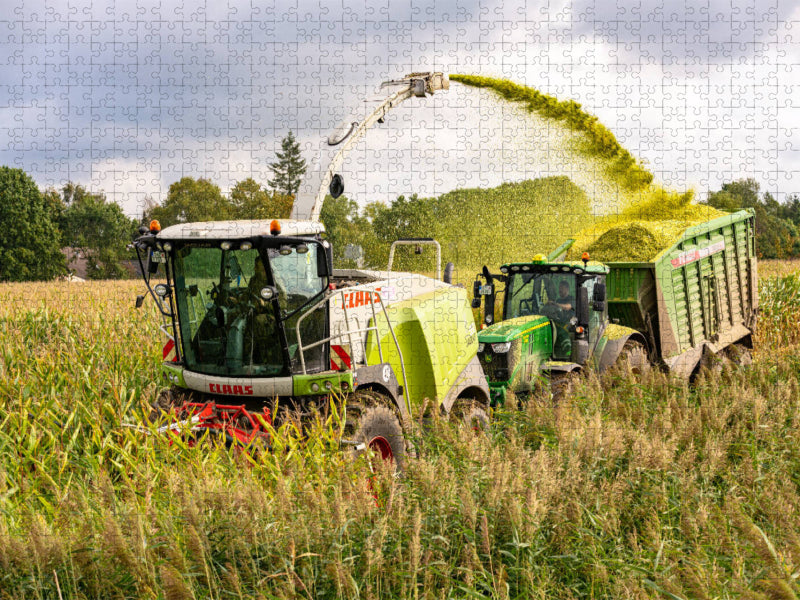 Claas Jaguar 950 und John Deere 6250R - CALVENDO Foto-Puzzle'