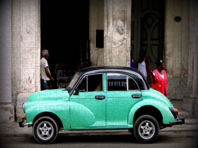 Morris Minor in Havanna - Ein Motiv aus dem Kalender "Auto-Legenden - British Classics" - CALVENDO Foto-Puzzle'