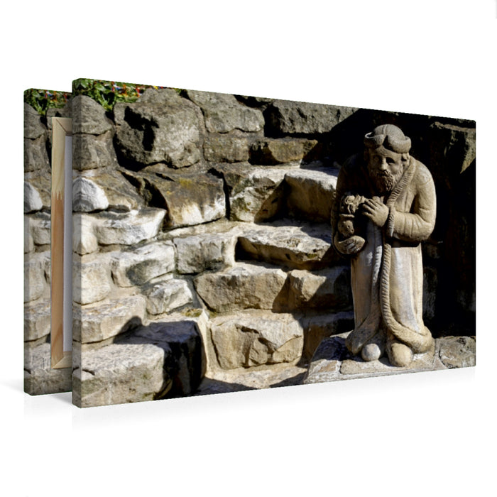 Premium Textil-Leinwand Pyrmonter Brunnenmännchen