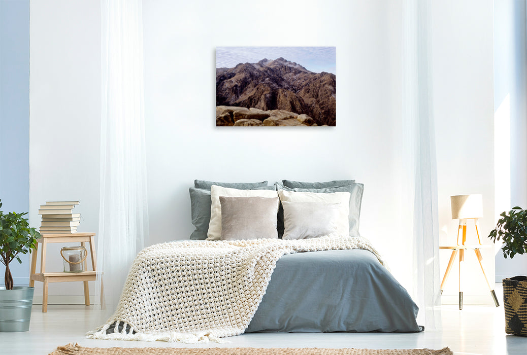 Premium Textil-Leinwand Premium Textil-Leinwand 120 cm x 80 cm quer Ein Motiv aus dem Kalender Sinai - Landschaft aus Fels und Sand