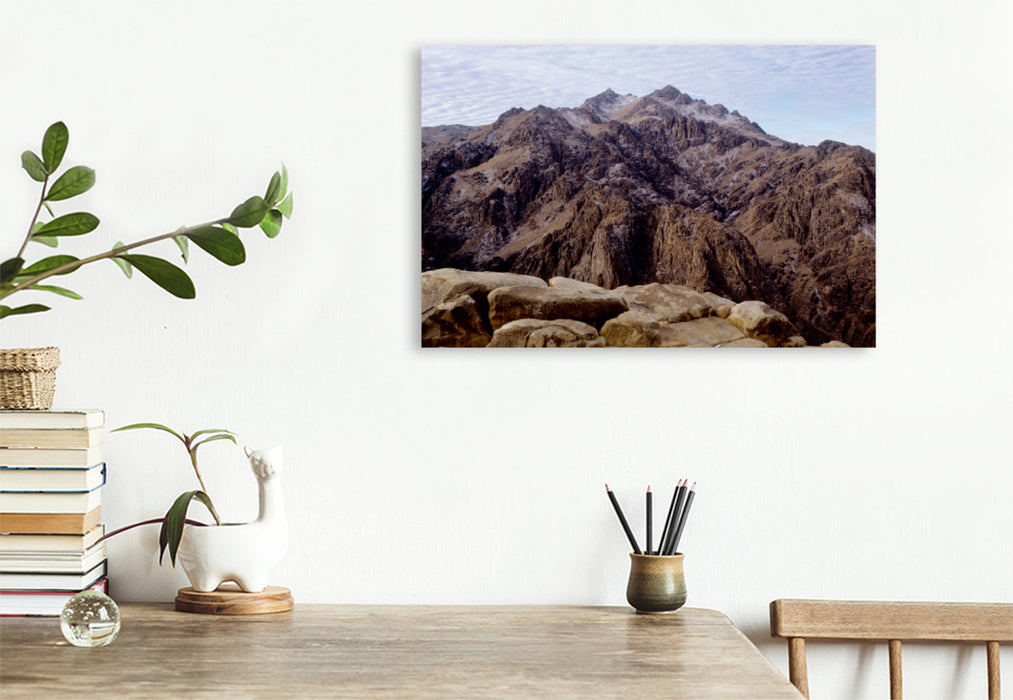 Premium Textil-Leinwand Premium Textil-Leinwand 120 cm x 80 cm quer Ein Motiv aus dem Kalender Sinai - Landschaft aus Fels und Sand
