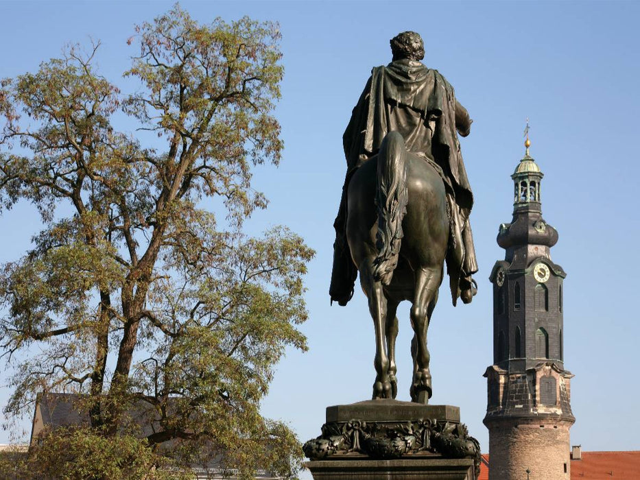 Carl-August-Denkmal und Schloßturm in Weimar - CALVENDO Foto-Puzzle'