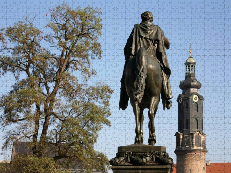 Carl-August-Denkmal und Schloßturm in Weimar - CALVENDO Foto-Puzzle'