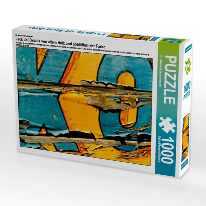 Ein Motiv aus dem Kalender Lack ab! Details von altem Holz und abblätternder Farbe 1000 Teile Puzzle quer - CALVENDO Foto-Puzzle'