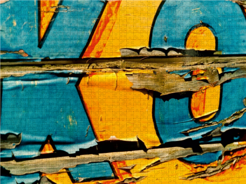 Ein Motiv aus dem Kalender Lack ab! Details von altem Holz und abblätternder Farbe 1000 Teile Puzzle quer - CALVENDO Foto-Puzzle'