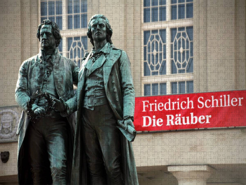 Goethe-Schiller-Denkmal in Weimar - CALVENDO Foto-Puzzle'
