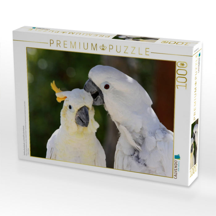 Gelbhaubenkakadu und Weißhaubenkakadu - CALVENDO Foto-Puzzle'