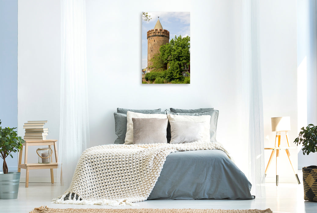 Premium Textil-Leinwand Premium Textil-Leinwand 60 cm x 90 cm hoch Steintorturm in Brandenburg a.d. Havel