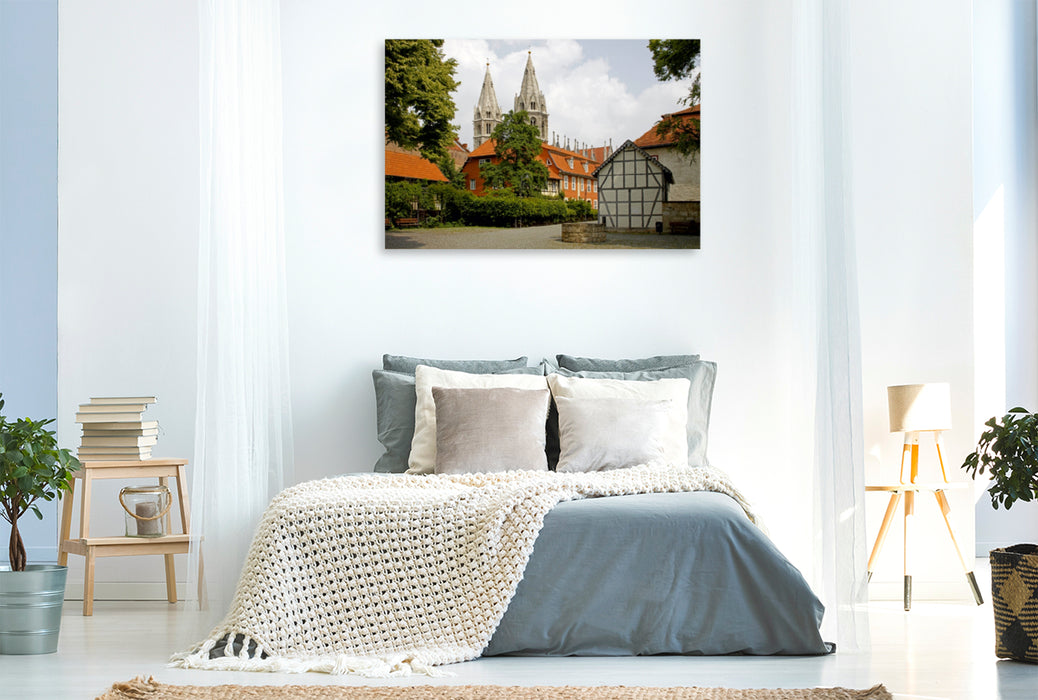 Premium Textil-Leinwand Premium Textil-Leinwand 120 cm x 80 cm quer Altstadt-Winkel in Mühlhausen (Thüringen)