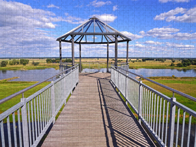 Aussichtsplattform in Arneburg, Blick auf die Elbe und Elbauen - CALVENDO Foto-Puzzle'