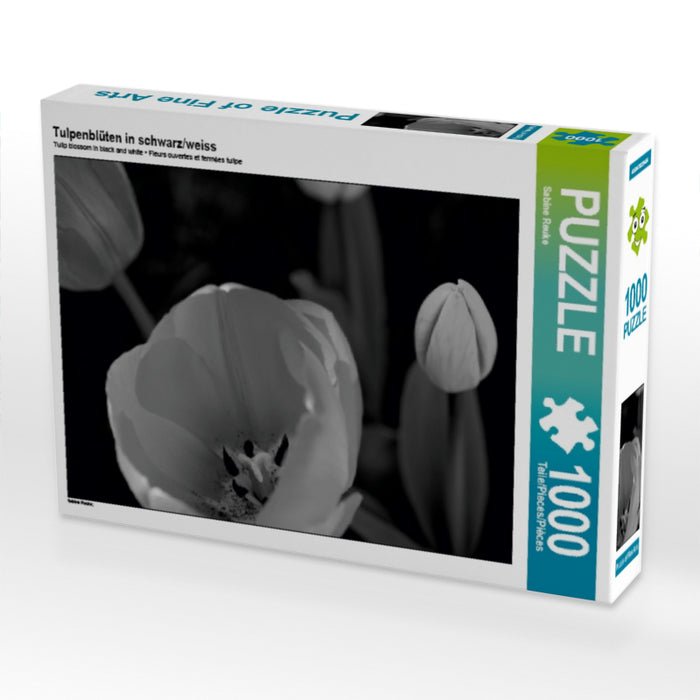 Tulpenblüten in schwarz/weiss 1000 Teile Puzzle quer - CALVENDO Foto-Puzzle'