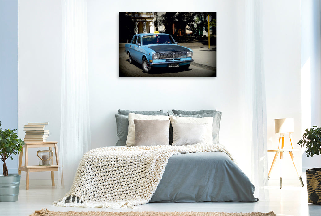 Premium Textil-Leinwand Premium Textil-Leinwand 120 cm x 80 cm quer Ein Motiv aus dem Kalender "Auto-Legenden - WOLGA GAZ 24"