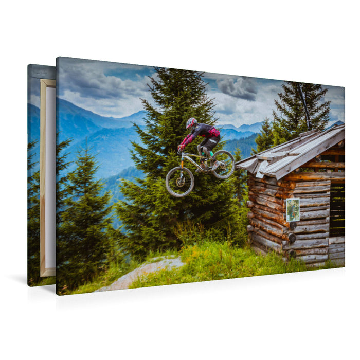 Premium Textil-Leinwand Ein Motiv aus dem Kalender Downhill Action