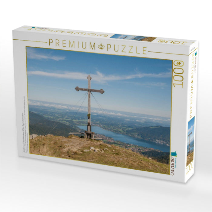 Gipfelkreuz auf dem Hirschberg 1670m, Bayerische Voralpen - CALVENDO Foto-Puzzle'