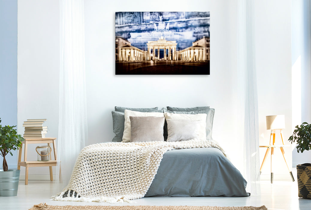 Premium Textil-Leinwand Premium Textil-Leinwand 120 cm x 80 cm quer BERLIN Brandenburger Tor im Detail