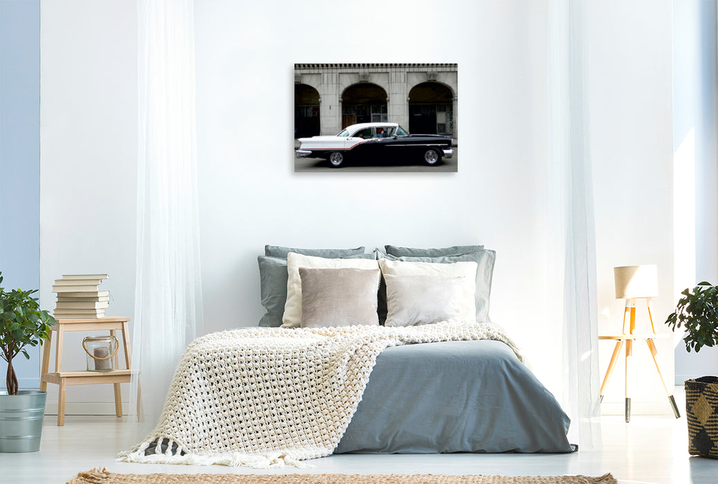 Premium Textil-Leinwand Premium Textil-Leinwand 120 cm x 80 cm quer Oldsmobile 1957 - Ein Motiv aus dem Kalender "Black is Beautiful - Schwarze Oldtimer"