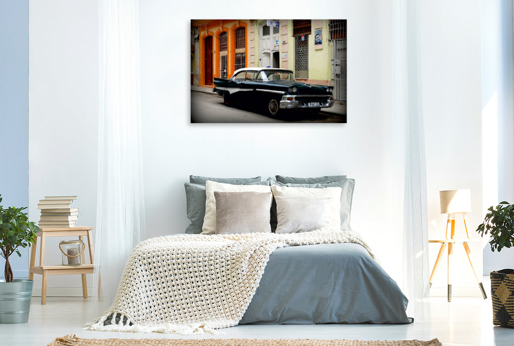 Premium Textil-Leinwand Premium Textil-Leinwand 120 cm x 80 cm quer Ford Fairlane 500 - Ein Motiv aus dem Kalender "Black is Beautiful - Schwarze Oldtimer"