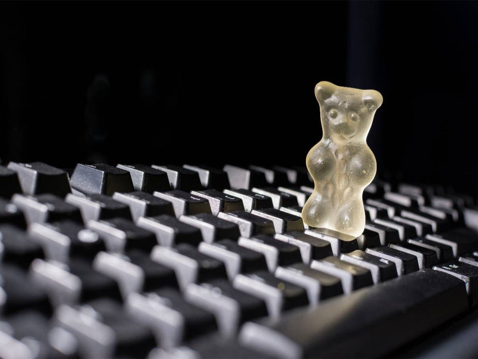 Gummibärchen auf Computer-Tastatur - CALVENDO Foto-Puzzle'