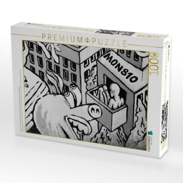 Ein Motiv aus dem Kalender Schwarz Weiße Graffiti Impressionen aus Bielefeld - CALVENDO Foto-Puzzle'