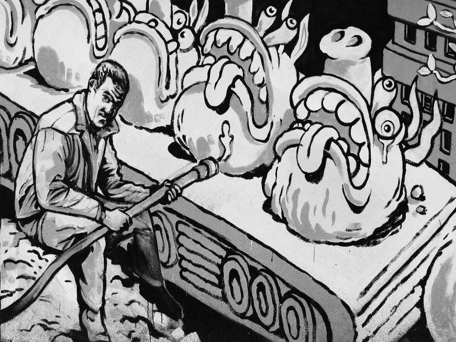 Ein Motiv aus dem Kalender Schwarz Weiße Graffiti Impressionen aus Bielefeld - CALVENDO Foto-Puzzle'