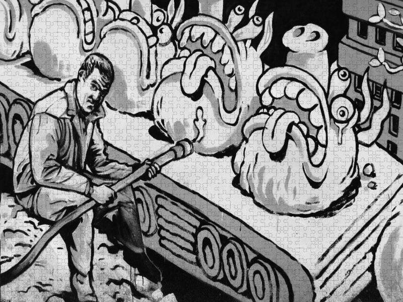 Ein Motiv aus dem Kalender Schwarz Weiße Graffiti Impressionen aus Bielefeld - CALVENDO Foto-Puzzle'