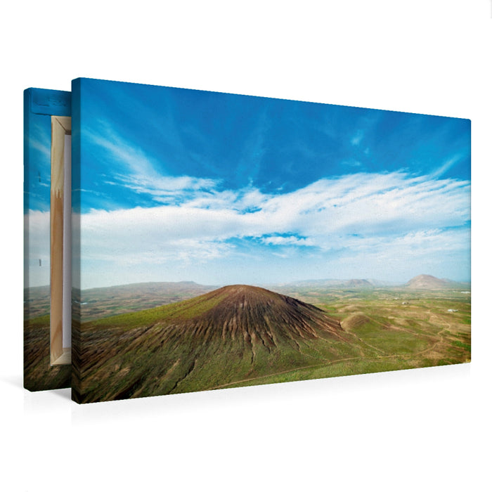 Premium Textil-Leinwand Lanzarotes Hügel im Winter