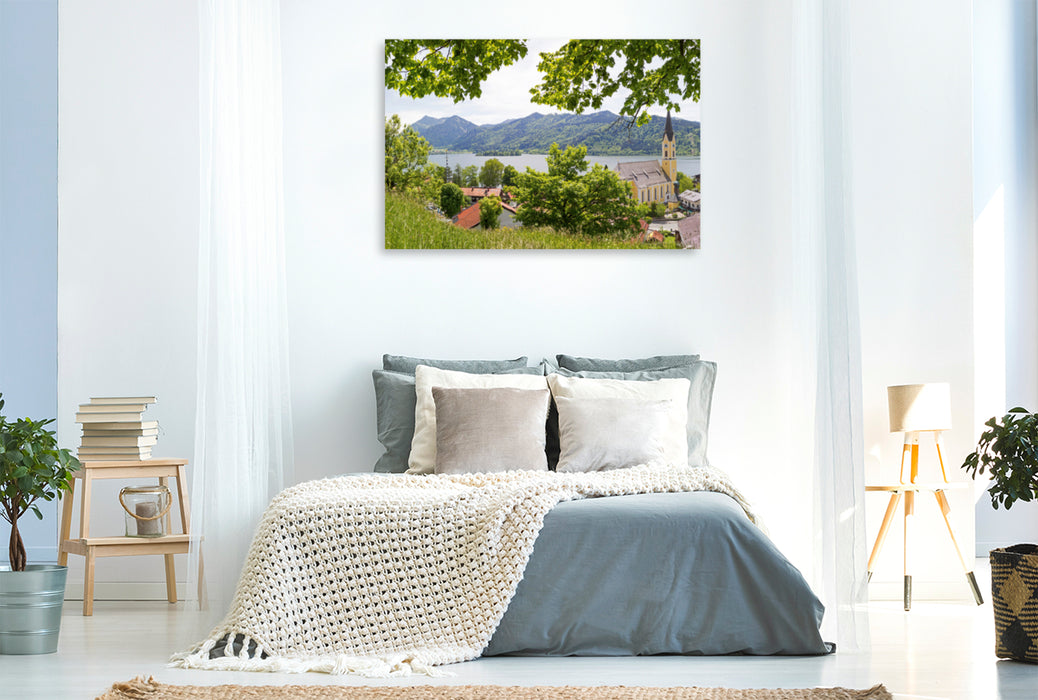 Toile textile haut de gamme Toile textile haut de gamme 120 cm x 80 cm paysage paysage de printemps à Schliersee 