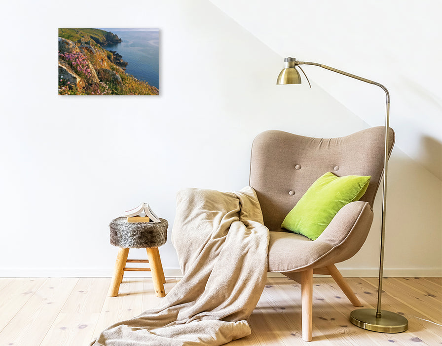 Premium Textil-Leinwand Blumenküste Mullion, Cornwall
